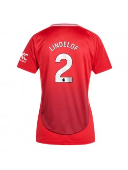 Billige Manchester United Victor Lindelof #2 Hjemmedrakt Dame 2024-25 Kortermet